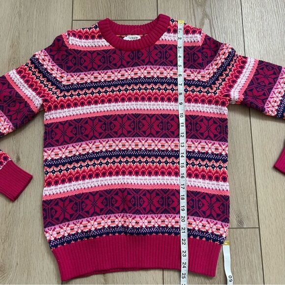 J Crew New Women Cotton Allover Fair Isle Crewneck Pullover Sweater NWT - Picture 10 of 14